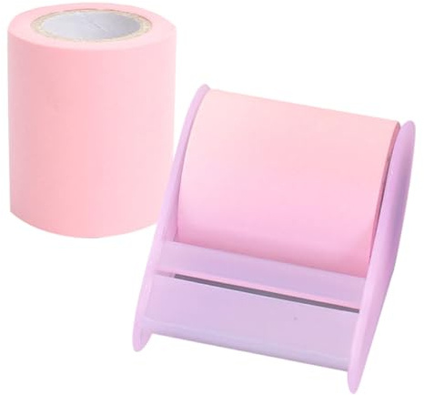 Milisten Bloc-notes Autocollant Multifonction 3 Pièces 1 Rouleau de Notes Portable et 2 Recharges Roses, Papier Adhésif Facilement Déchirable, Accessoire de Bureau Pratique pour Maison