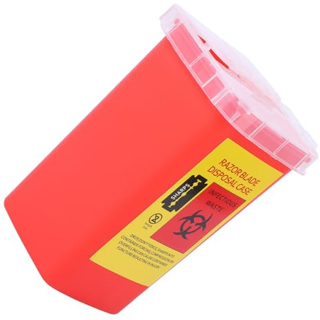 KAJNBN Contenitore per Smaltimento Lame da Rasoio in Abs Chiusura a Scatto, Scatola per Raccolta Sicura di Lamette Usate, Dispenser Portatile per Uso in Saloni da e Viaggi