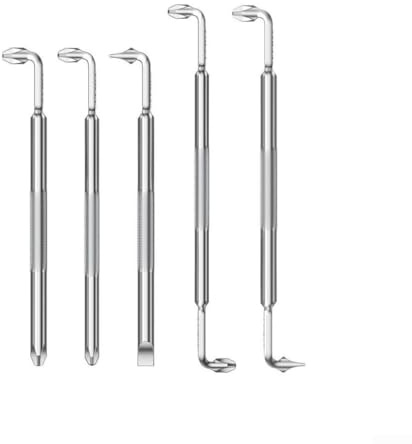 Trurovem Lot de 5 tournevis de type Z en forme de L, coude à angle droit à 90 degrés, pour CR-V, embouts magnétiques antidérapants pour réparation d'espace étroit, argenté