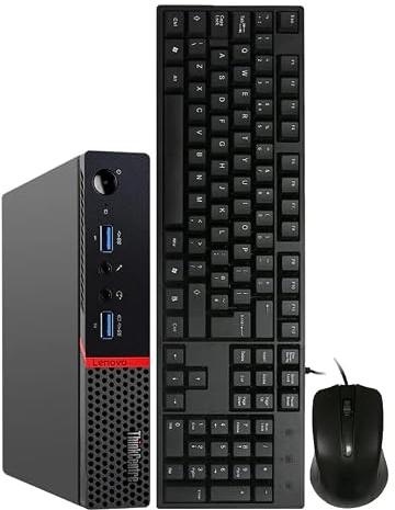 Lenovo ThinkCentre M700 Tiny Ordinateur de Bureau, Intel Core i7-6700T, 16 Go de RAM, SSD de 256 Go, WiFi, Bluetooth, Clavier US QWERTY, Windows 11 Pro (Reconditionné)