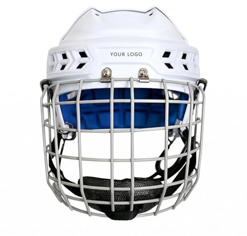 Amagogo Headgear Hockey Helmet With Impact-Absorbing Molded Shell Metal Face Cage Ventilated Openings/Design Chin Strap Padded Interior Suitable for Practice Training Game Rink Use