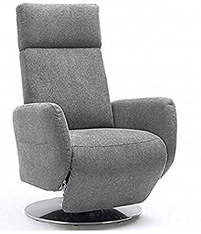 Cavadore TV-Sessel Cobra mit 2 E-Motoren/ Elektrisch verstellbarer Fernsehsessel mit Fernbedienung / Relaxfunktion, Liegefunktion / Ergonomie L / Belastbar bis 130 kg / 71 x 112 x 82 / Hellgrau