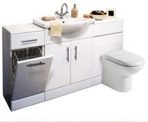 VeeBath Linx 1500mm Bathroom Vanity Unit Cabinet Combination Set with Storage and WC Toilet Unit, Pan and Cistern