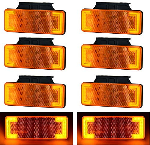 8x 24V LED Neon Seite Umriss Position Begrenzungsleuchten mit Klammern Lastwagen Fahrwerk Anhänger Bus Wohnmobil
