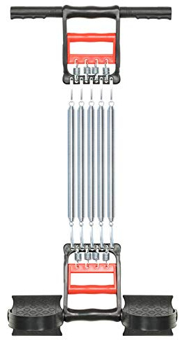 KAILIMENG 3 in 1 Exerciser - Spring Chest Expander, Hand Grip Strengthener, Pedal Pull Rope Band - Home Fitness Equipment with 5 Metal Springs for Finger Abdomen Waist Arm Stretching Slimming Training