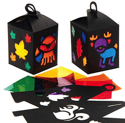 Baker Ross AX292 Autumn Lantern Kits - Pack of 4, Arts and Crafting for Kids Art Activites This Fall