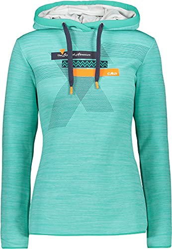 CMP Damen Kapuzenpullover Woman Sweat Fix Hood 30E2466 Acqua Mel. 38