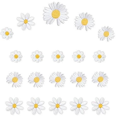 Niaciswe Aufbügler Blumen 45 Stück Blumen Applikationen Patches Bügelflicken Kein Aufnäher Patches Erwachsene Flicken zum Aufbügeln Aufnäher Bügelbilder Bestickte Dekorative Reparatur Patches