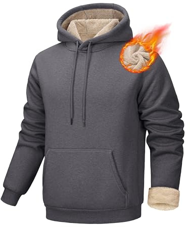 MAGCOMSEN Hoodie Herren Kapuzenpullover Gefütterte Sweatshirt Warme Winterpullover mit Kapuze