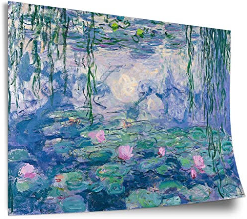 Printistico Poster Claude Monet - Seerosen Kunstdruck ohne Rahmen, Wandbild - A4, A3, A2, A1, A0, XXL - Wohnzimmer, Schlafzimmer, Küche, Deko
