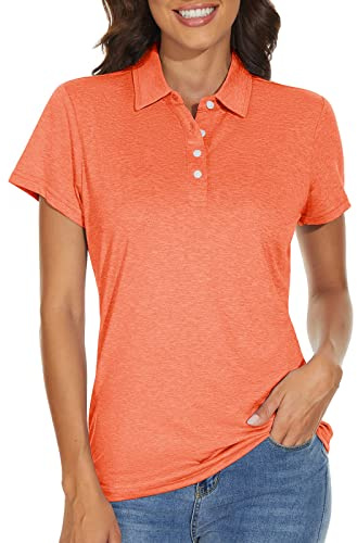 KEFITEVD Polos de Golf para Mujer Camiseta de Tenis de Manga Corta de Secado Rápido Polo Deportivo Que Absorbe la Humedad para Verano