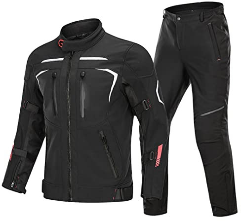 Hcclijo Wasserdichte Motorradjacke Hosen Anzug Herren Motocross Kälteschutz Reitbekleidung CE Armor