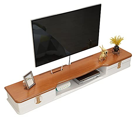 Uvency An Der Wand Montiertes Medienzentrum, Tv-Schrank Zum Aufhängen An Der Wand Aus Massivem Holz, Mini-Wandschrank Für Kleine Wohnungen Im Wohnzimmer Mit 2 Schubladen/B / 130 cm/a/130Cm