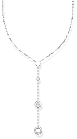 THOMAS SABO Kette Kreis mit weißen Steinen silber 925 Sterlingsilber