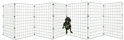 Freestanding Indoor Dog Barrier/Fence - Room/Hallway Divider, Folding Puppy Gate, Folding Portable Fence for Indoors, Puppy Gate, Adjustable Secure Fence (10 Panels, 60cm High)