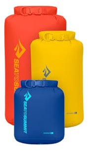 Sea to Summit - Lightweight Dry Bag Set (3L, 5L, 8L) - wasserdichte Trockentaschen - Rollverschluss - Recyclingmaterial - Befestigungspunkt am Boden & D-Ring - Für Wanderungen & Paddelsport