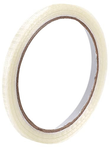 sourcing map Filament Umreifungsband 1/5 x22 Yards 5.3 Mil Verstärkte Glasfaser Klebeband Durchsichtig Paket von 3