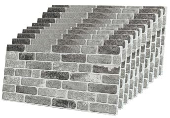 IZODEKOR 3D Wall Panels Brick Effect - Cladding, Stone Look, Styrofoam Facing for Living Room, Kitchen, Bathroom, Balcony, Bedroom, Back of Counter and Teras | Cross Town (10 x Panels)