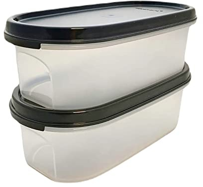 Tupperware SET (2) Eidgenossen 500 ml ohne Schütte Trockenvorrat Modular schwarz