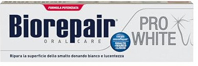 Biorepair, Pro White Zahnpasta, aufhellende Zahnpasta mit PVP-Polymer-Technologie, repariert Nagellack und Zahnstein für weiße und strahlende Zähne, ohne Fluor, 60 ml
