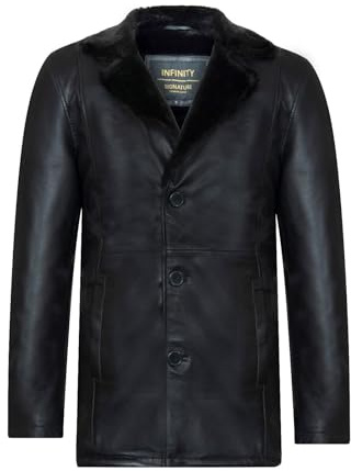 Men's Black Leather Classic Soft Real Italian Leather Blazer Jacket Coat