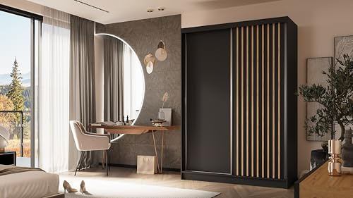 ALTDECOR Schwebetürenschrank, Kleiderschrank LABELO - 150x216 | Garderobenschrank mit viel Stauraum, Vielseitiger, Schrank