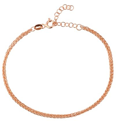Einzelstück® Armband Woven I 925 Sterling Silber/ 14K Rosegold/ 14K Gold vergoldett I Silberarmband geflochten I Armschmuck Damen I Antiallergen & nickelfrei