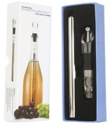 Varilla de enfriamiento de vino para cualquier tamaño de botella, enfriador de vino de acero inoxidable, barra de refrigeración + decantador