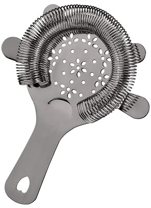 Passoire à cocktail en acier inoxydable – Passoire Hawthorne avec ressort pour la maison – Passoire à boisson à 4 broches pour barmen professionnels – Passoire de bar pour shaker et verres à mélanger