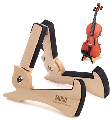 MUSO Violin Stand, Ukulele Stand Premium Solid Wood, Lightweight&Stylish Holder for Violin,Ukulele and Banjo Rabbit-Shape Patented(hard maple)