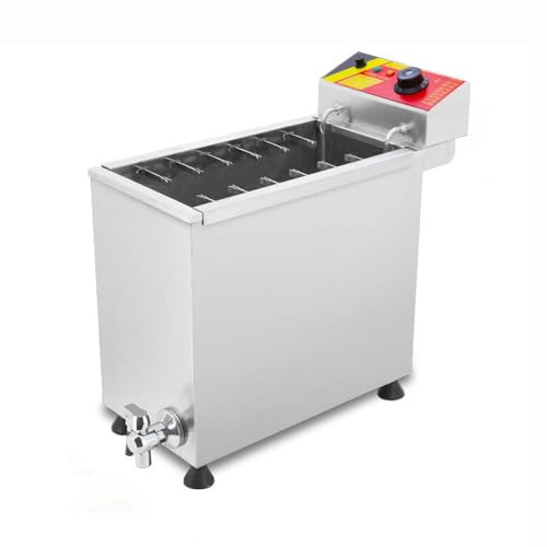 Cheese Hot Dog Stick Machine, 21L Commercial Fryer Sausage Frying Equipment, With Precise Thermostat, Corn Dog Fryer for Hot Dogs, Cheese Sticks, for Snack Bar, Restaurant, Home,(Color:Electric model)