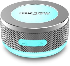 Okjew Knochenleitungs-Lautsprecher, Bluetooth, vibrierende Lautsprecher mit bunten LED-Lichtern, tragbare Oberflächenadsorptionslautsprecher für einzigartige Soundeffekte, ideal für Zuhause, Outdoor