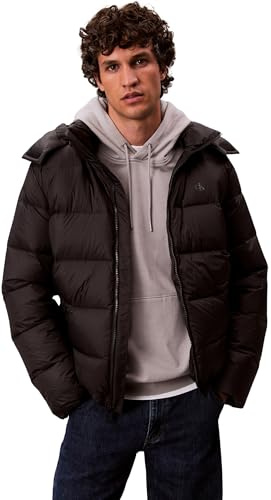Calvin Klein Cazadora acolchada Hombre Nylon Zip Off con capucha, Negro (Black), L