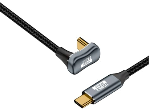 Lbvzxkad PD 100W USB C A Tipo C Codo OTG Cable de Datos Cable USB 3.2 Gen 2 10Gbps Sincronización de Datos 5A Suministro de Energía 4K60Hz,J
