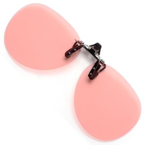 VANANA Lunettes de migraine teintées rose – Lunettes de sensibilité à la lumière à clipser pour LED fluorescentes et écrans d'ordinateur – Verres filtrants de lumière bleue