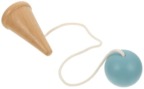 Toddmomy Hand Auge Koordinationsspielzeug Kendama aus Holz mit Robustem Design und Fest Verbundener Kugel Pädagogisches Geschicklichkeitsspiel für Erwachsene Fördert Koordination und