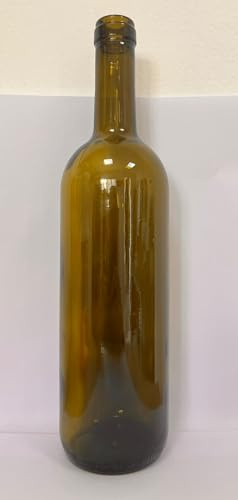 Generico Bottiglia per vino vuota mod. bordolese 750 ml In vetro duro di alta qualità MADE IN ITALY adatta per tappi in sughero o in plastica alettati 20 Pezzi
