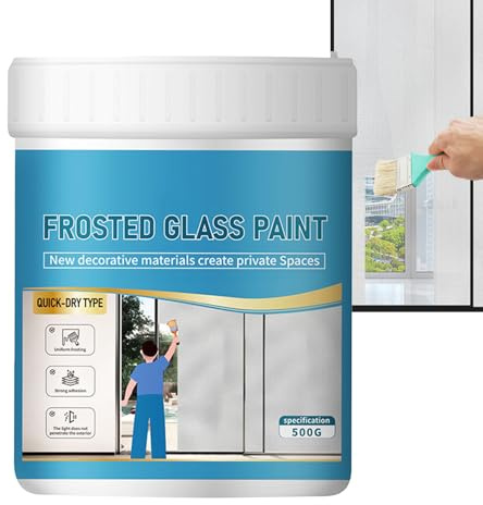 yybng Vernice per Vetri Smerigliata - 500g Vernice Pellicola per Vetri Impermeabile | a Base Acquosa per Bagno Cucina Casa | Porte Scorrevoli e Specchi
