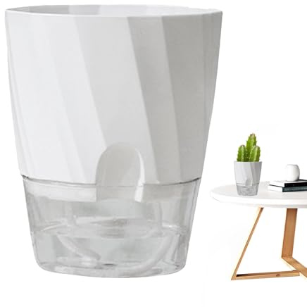 Vaso per irrigazione automatico – Vaso autodissipante per interni, moderno vaso decorativo, design stabile, articolo decorativo per piante da interno, erbe aloe, violetta Usambarava