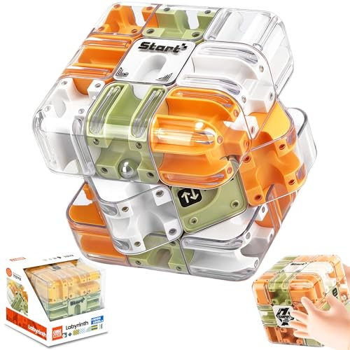 Kugel Labyrinth Puzzlewürfel,2-in-1 Kugellabyrinth Zauberwürfel,3D Labyrinth Kugel Komplexes Puzzle,3D Puzzlewürfel,Denkspiel mit hohem Schwierigkeitsgrad,Für Klassenzimmer Geburtstag Schule