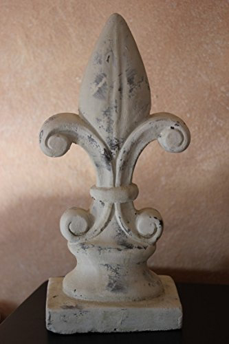 unekannt Lilie Valo aus Zement, H 32 cm, B 15 cm, Creme/White