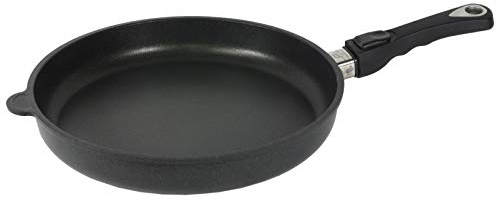 AMT Gastroguss Bratpfanne 32 cm Ø, 5 cm hoch, abnehmbarer Stiel, induktionsgeeignet, Lotan® Antihaft-Veredelung, Gusspfanne (Aluguss), AMZN-I-532-Z20B