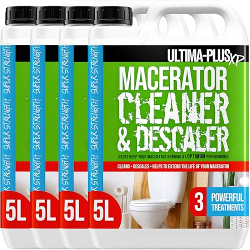 Ultima-Plus XP Toilet Macerator Cleaner and Descaler - Deeply Cleans Toilet Macerators and Removes Limescale - Compatible With All Saniflo Pump Units, Toilets & Urinals (20 Litres)