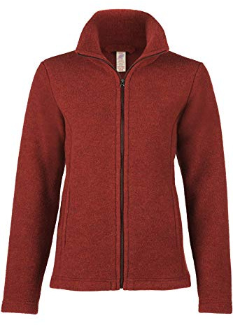 Engel Jacke Merino Wollfleece Damen, 38-40/38/40, Terracotta Melange 071E