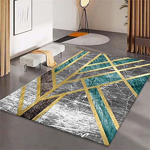 Matta löpare matta halkfri guld grönt marmormönster modernt minimalistiskt abstrakt geometrisk grafisk design billig matta 200 x 300 cm