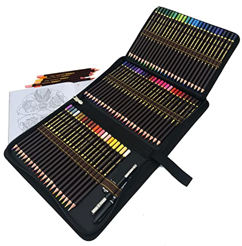 72 Lápices de Colores Profesionales,Lapiz para colorear de Dibujo y Bosquejo Material de dibujo Set,Incluye Caja de Cremallera Portátil,Kit de Lapices de colores Ideal para Colorear, Material