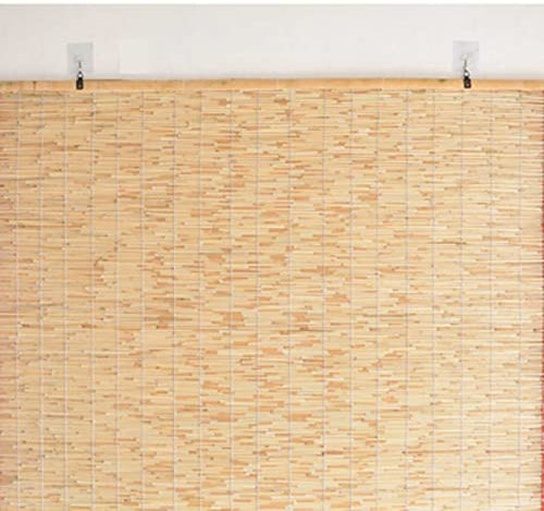 Bambus Vorhang Atmungsaktiv, Bambusrollo Sonnenschutz und Schattiert, Bambusvorhang Leicht Zu Reinigen für Fenster, Türen, Haus, Küche 85×220cm