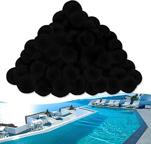 NAIZY Filterbollar 700 g filterbollar för sandfiltersystem sandfilter ersätter 25 kg filtersand för pool sandfilter, pool, filterpump (700 g, svart)