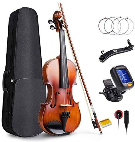 Violine Anfänger 4/4 Vollgröße Violine Akustische Geige Mit Violinfall, Schulterstütze, Kolophonium- Und Violin-Saiten for Anfänger Erwachsener Student (Size : 1/8)