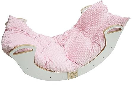 Skyline Kletterbogen mit Kissen Baby Kleinkind Kinder ab 1 Jahr Indoor Klettern Montessori Klettergerüst Holz Wippe Balancewippe Kletterdreieck Kletterwippe Holzwippe Kletterling Holzbogen L Rose